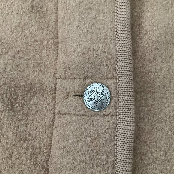 Talbots Wool Cardigan Women's Small Tan Oversized Sweater Collared Flat Pockets - Picture 8 of 10